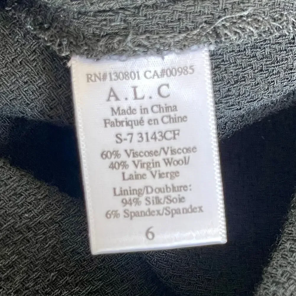 A.L.C. Black Tonne Knee Length Front Slit Pencil Skirt NWT - Picture 6 of 7